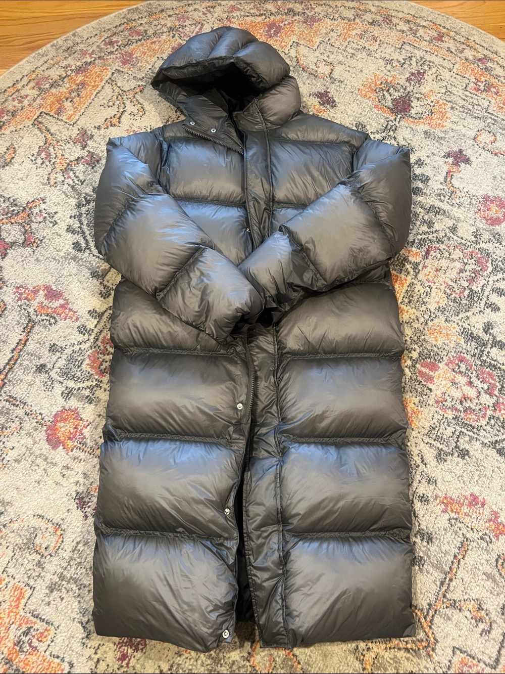 ASOS Women's Long Black Puffer Coat with Hood